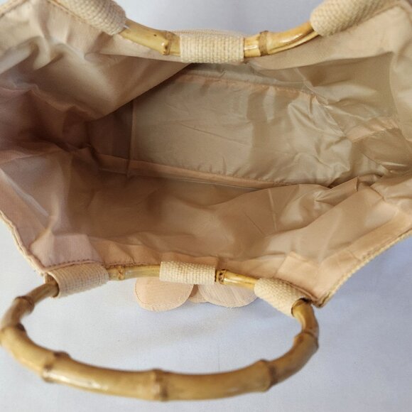 Vintage Neiman Marcus Bamboo Straw Wicker Purse 16" L x 4" W x 6.5" D - Picture 4 of 9